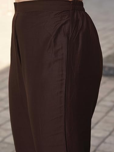 Coco Color Chinon Solid Flared Kurta Set With Sequinns Dupatta