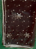 Coco Color Chinon Solid Flared Kurta Set With Sequinns Dupatta