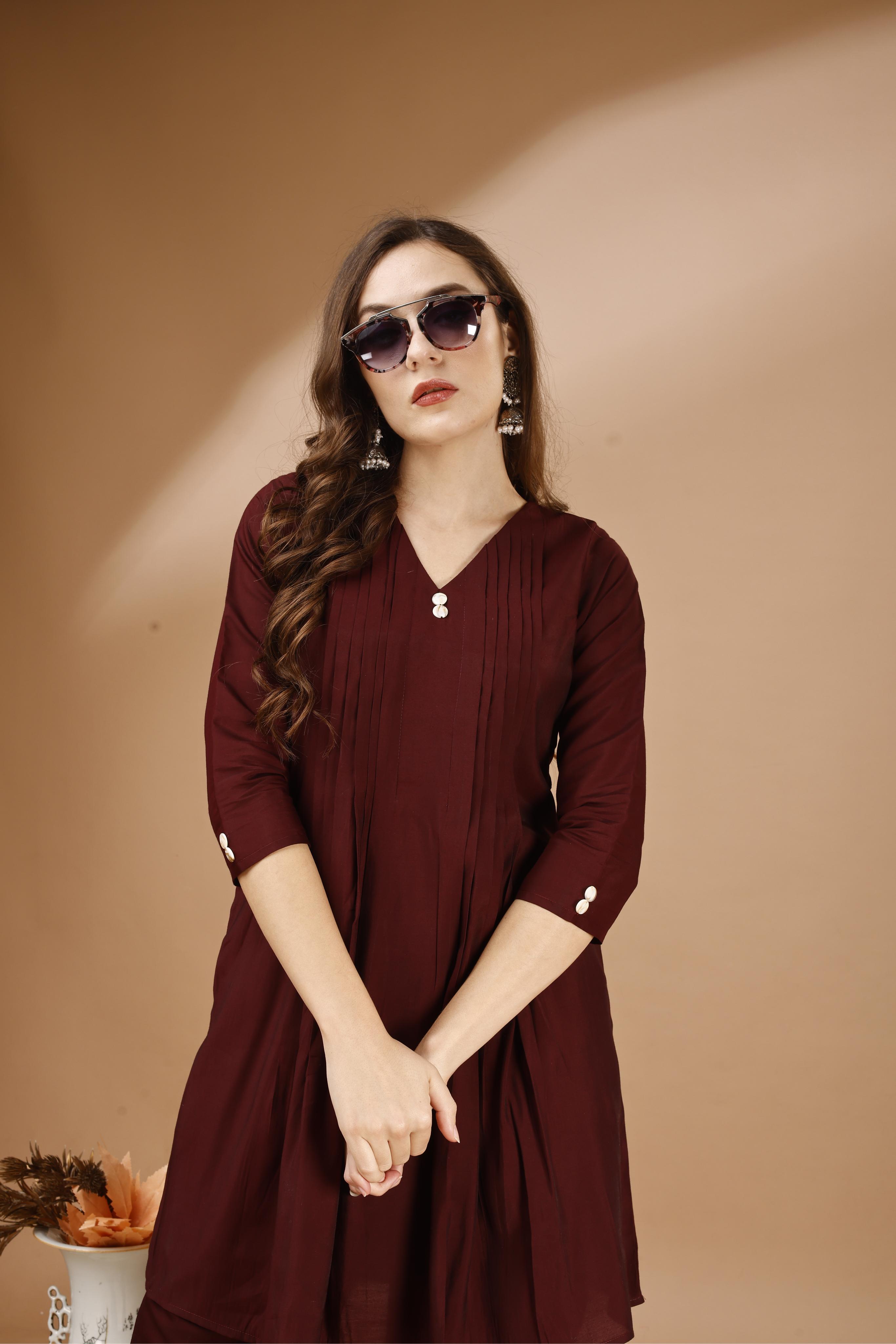 Pleated Tunic With Trouser Co-Ords