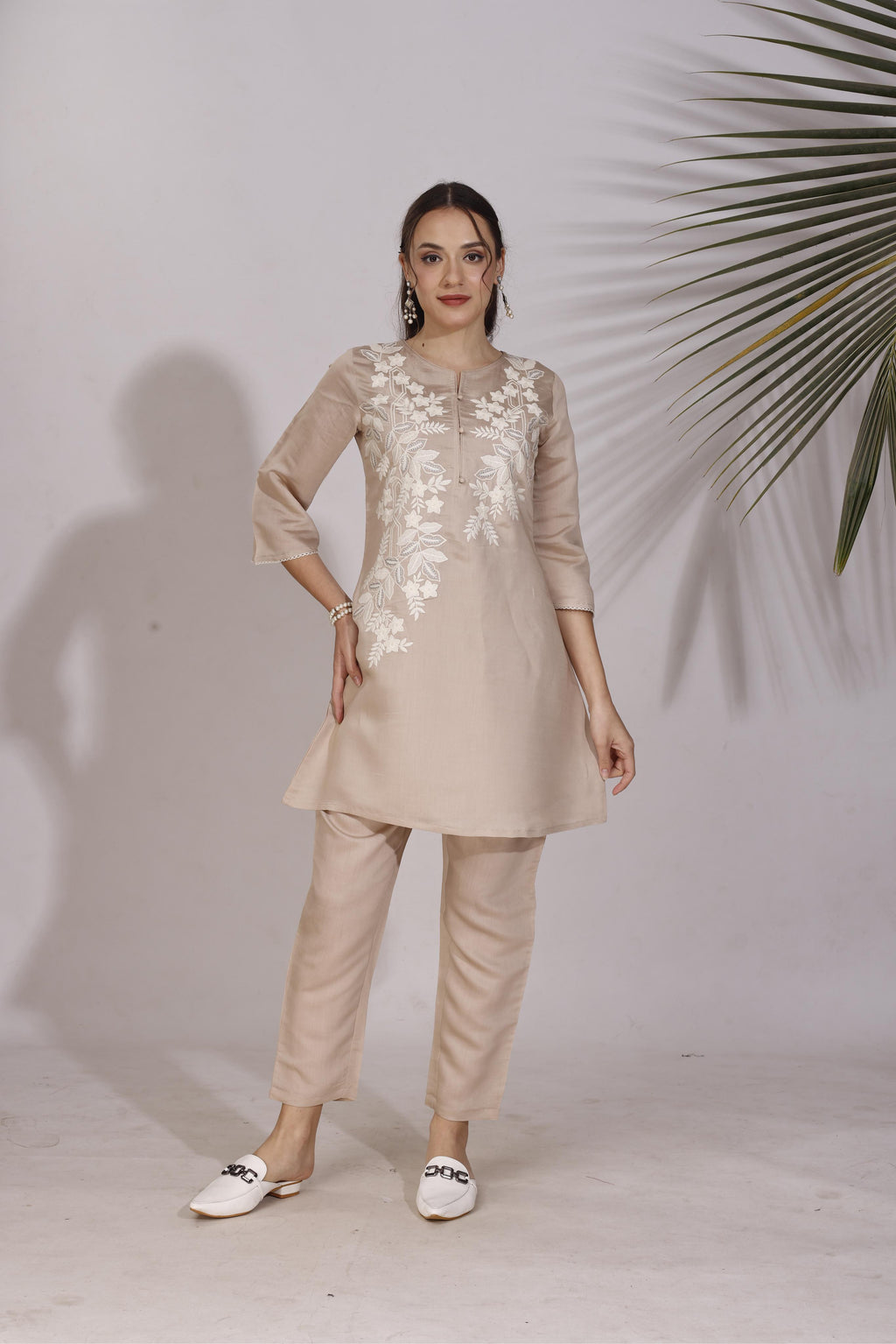 Embroidered Tunic With Trousers Co-Ords