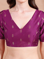 Pink colour tafetta half sleeves blouse