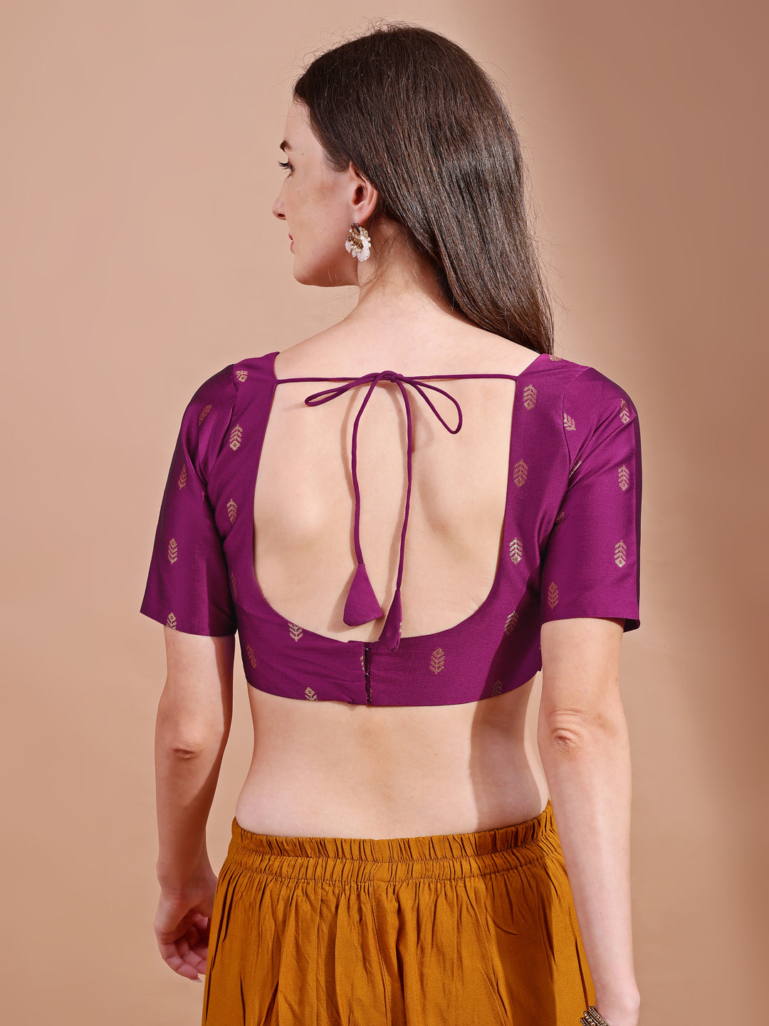 Pink colour tafetta half sleeves blouse