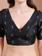 black colour tafetta half sleeves blouse