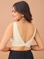 White colour tafetta sleeveless blouse