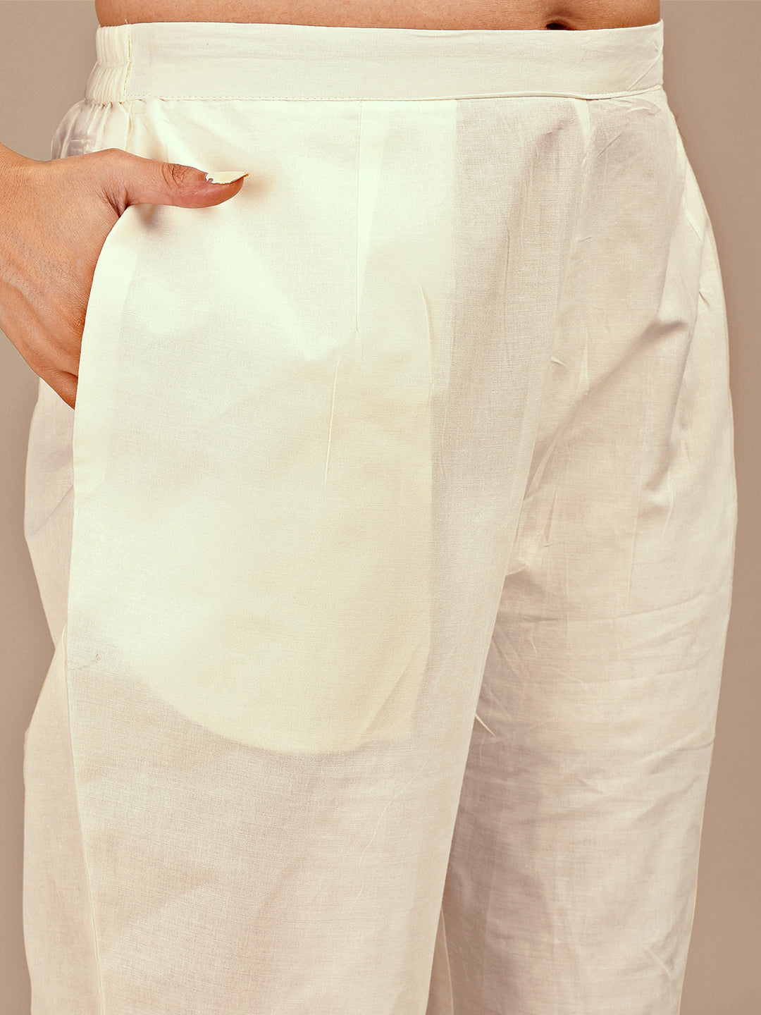 Off White Colored Printed Co-ord Set