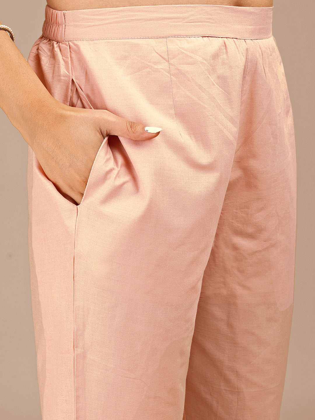 Peach Colored Printed Co-ord Set