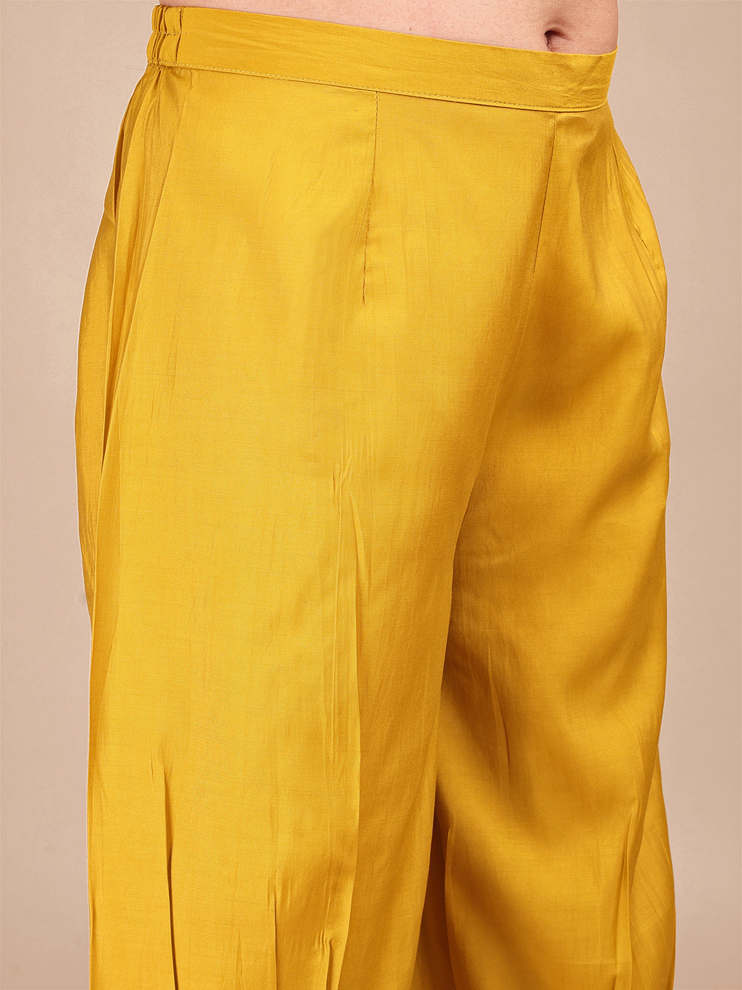 Purple Colored Multi Embroidered Silk Blend Top With Contrast Colored Bottom Co-ord Set