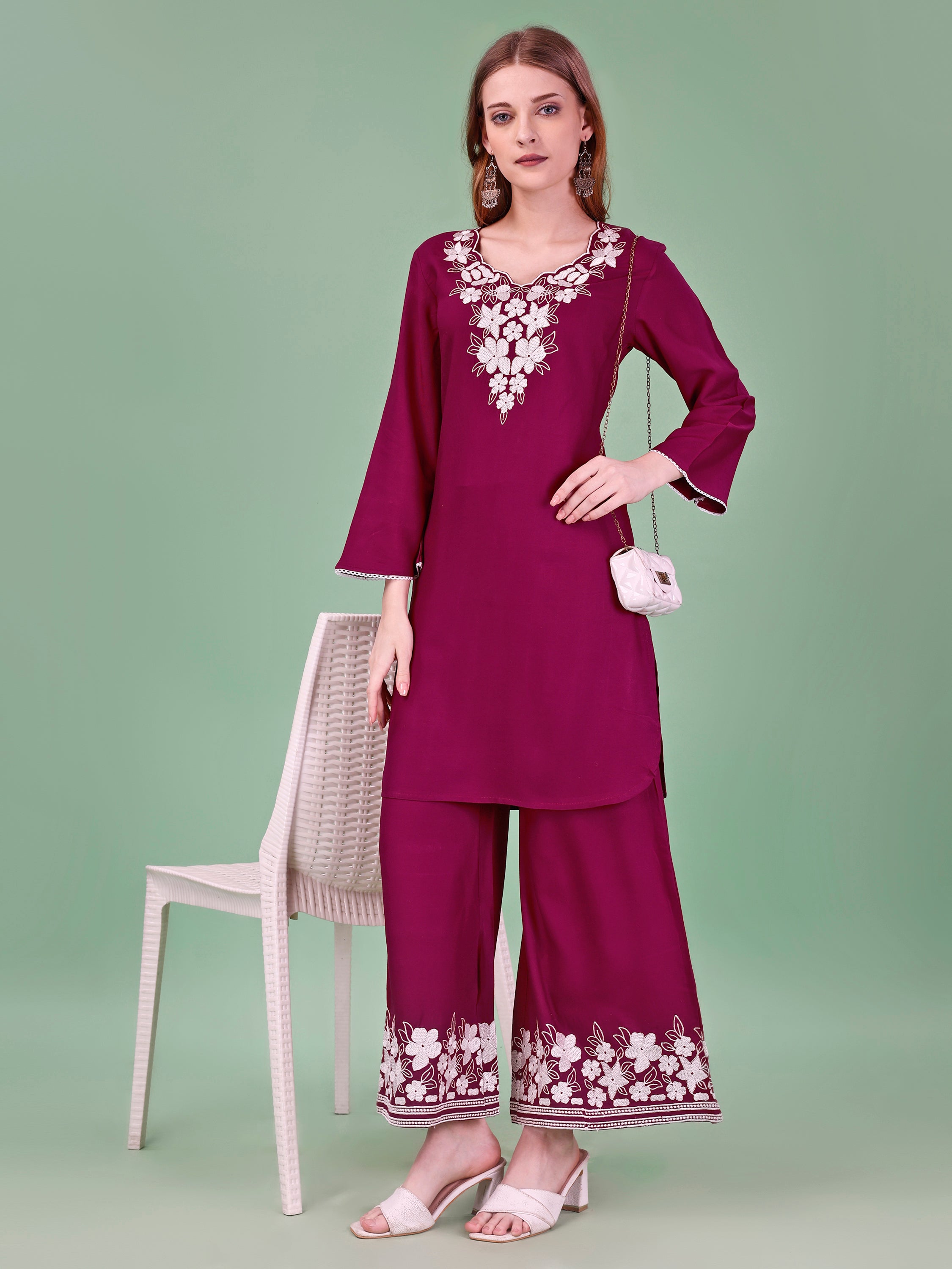Women Abstract Printed Tunic With Trousers Co-Ords set main image 1