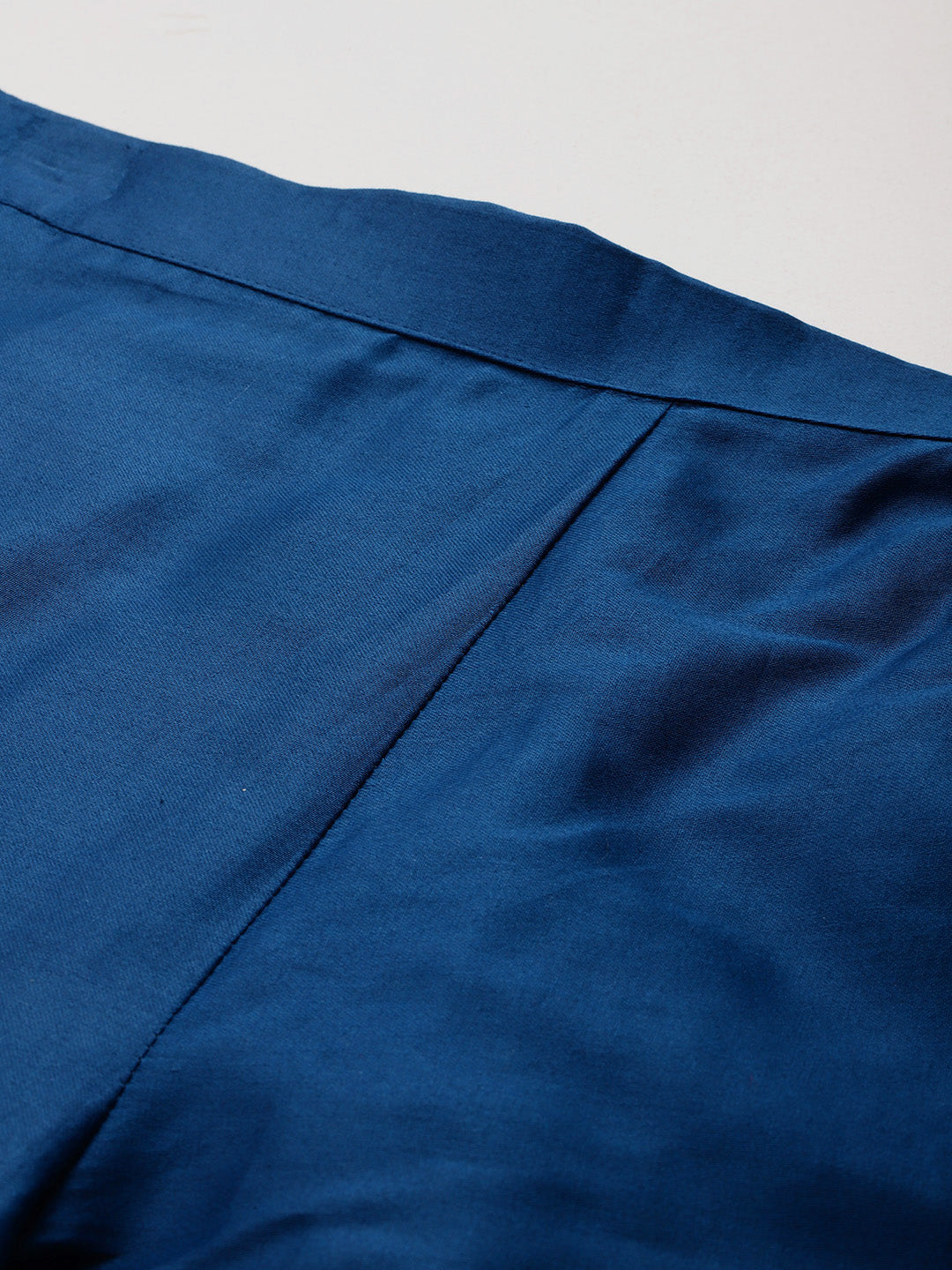 Dark Blue Color Cotton Blend Floral Embroidered Tunic With Trouser Co-ord Set