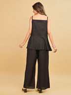 Tikhi Imli Black color rayon with multi thread embroidered top and trouser Co-ord Set