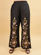 Tikhi Imli Black color rayon with multi thread embroidered top and trouser Co-ord Set