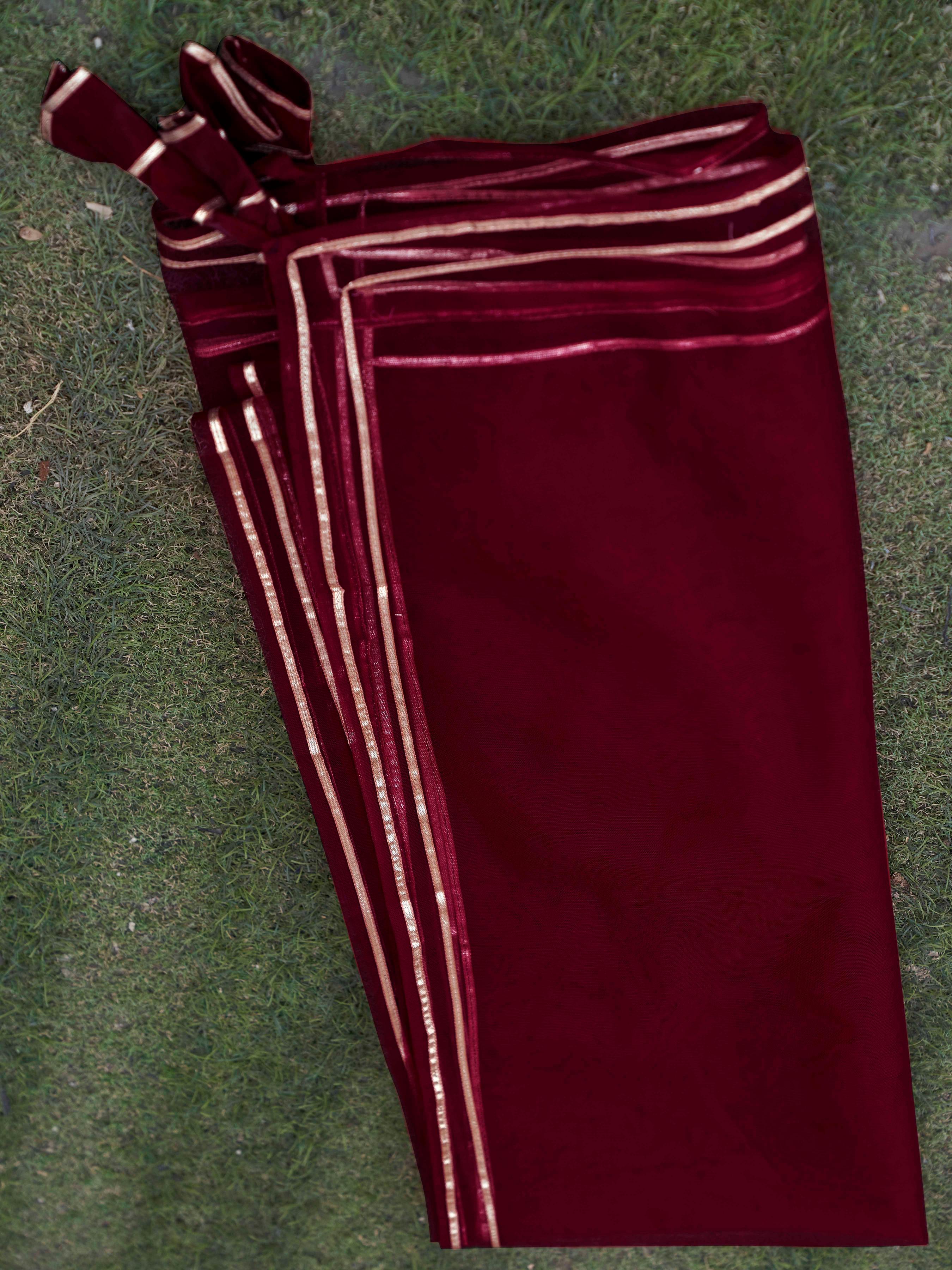 Maroon Viscose Rayon With Strap Flared Kurta Set