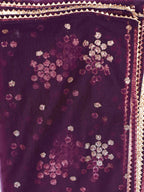 Burgundy Poly Crepe Solid Flared Kurta Set