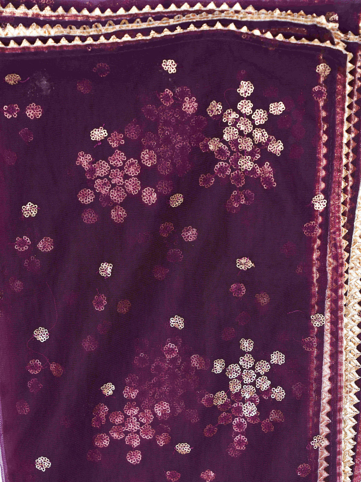 Burgundy Poly Crepe Solid Flared Kurta Set
