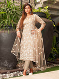 Floral Embroidered Chikankari Pure Cotton Kurta with Trousers & Dupatta