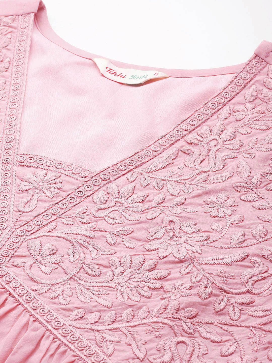 Women Floral Embroidered Pleated Thread Work Pure Cotton Kurta with Trousers & With Dupatta