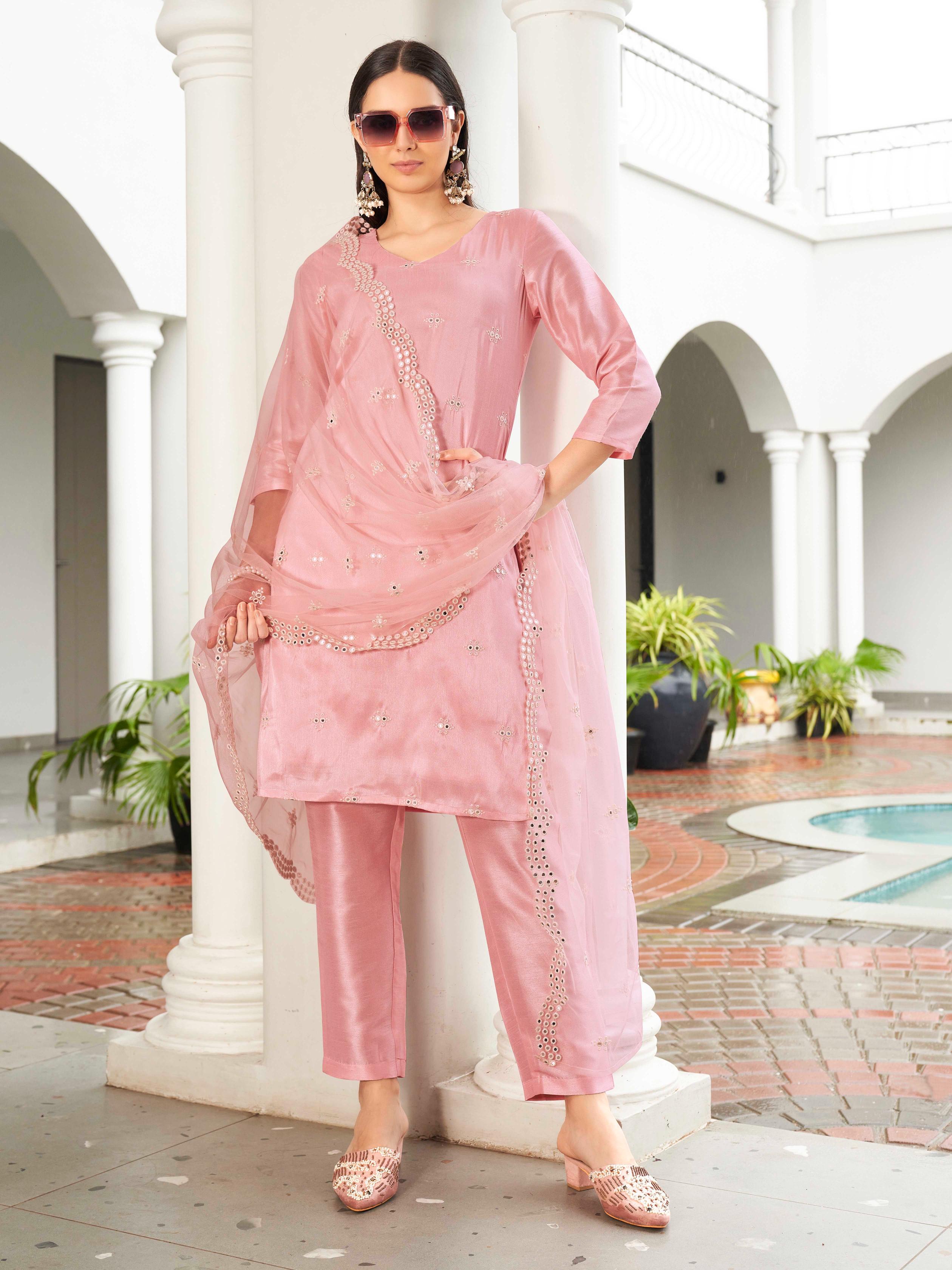 Embroidered Straight-Cut Kurta Set main image 1