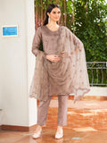 Brown Color Silk Blend mirror work embroidered kurta set