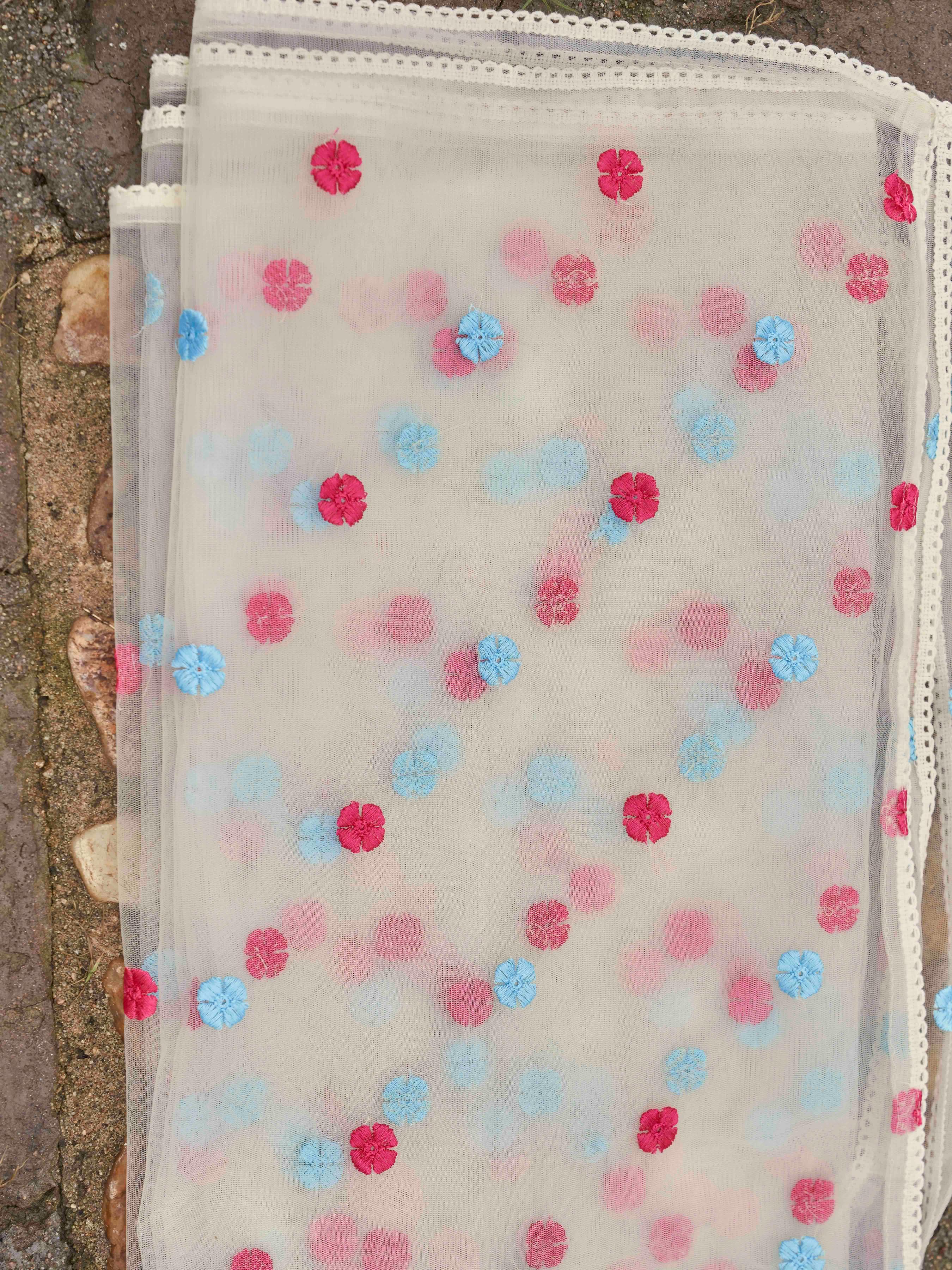 Lavender Color Pure Cotton Parsi Embroidered Flared Kurta Set