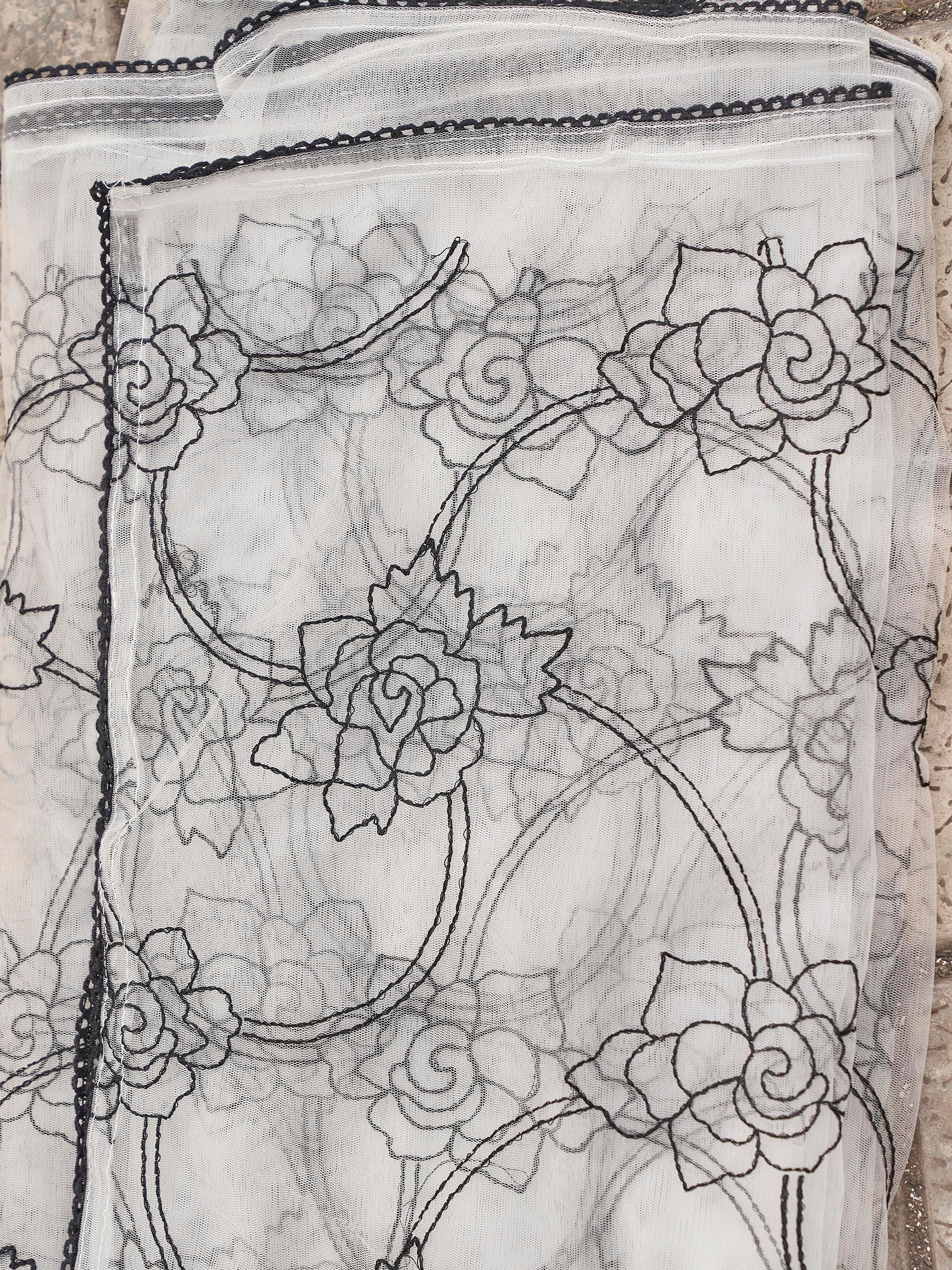 White Color Pure Cotton With Heavy Dupatta & Black Thread Embroidery Kurta Set