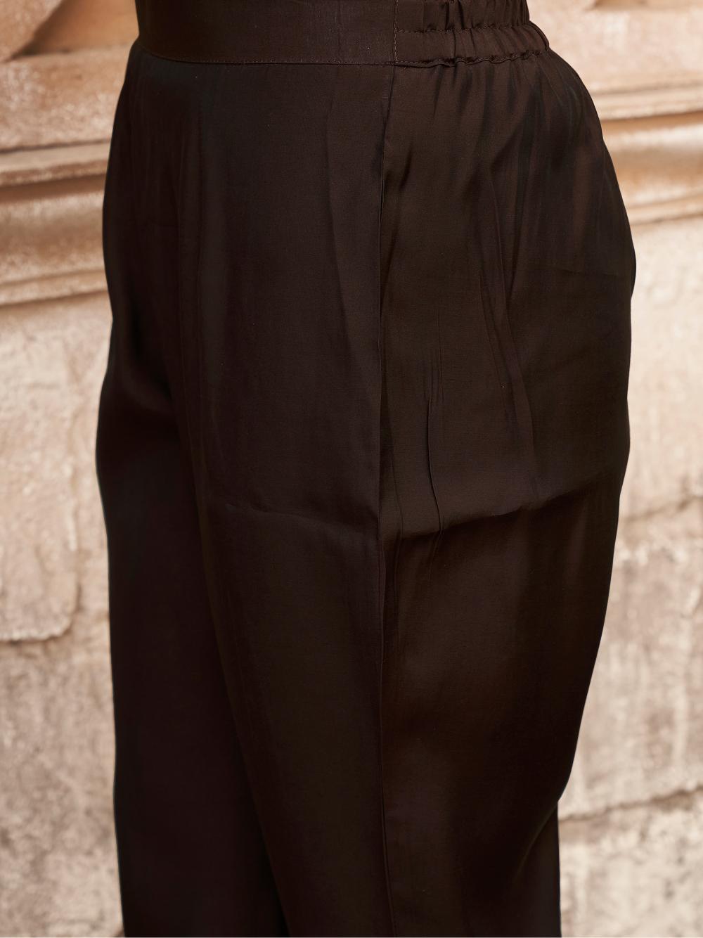 BROWN COLOR SILK BLEND WITH PRINTED DUPATTA AND TAN COLOR EMBROIDERED KURTASET