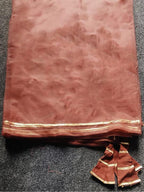 Brown color rayon with gotta patti lace work kurta & trouser with dupatta set