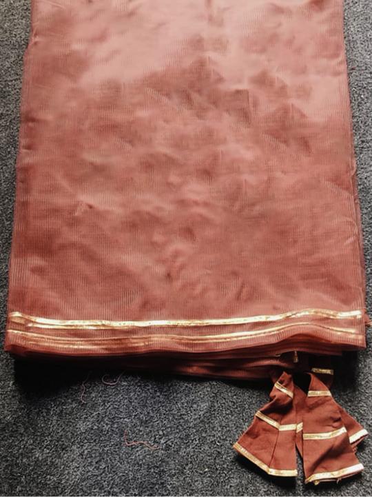 Brown color rayon with gotta patti lace work kurta & trouser with dupatta set