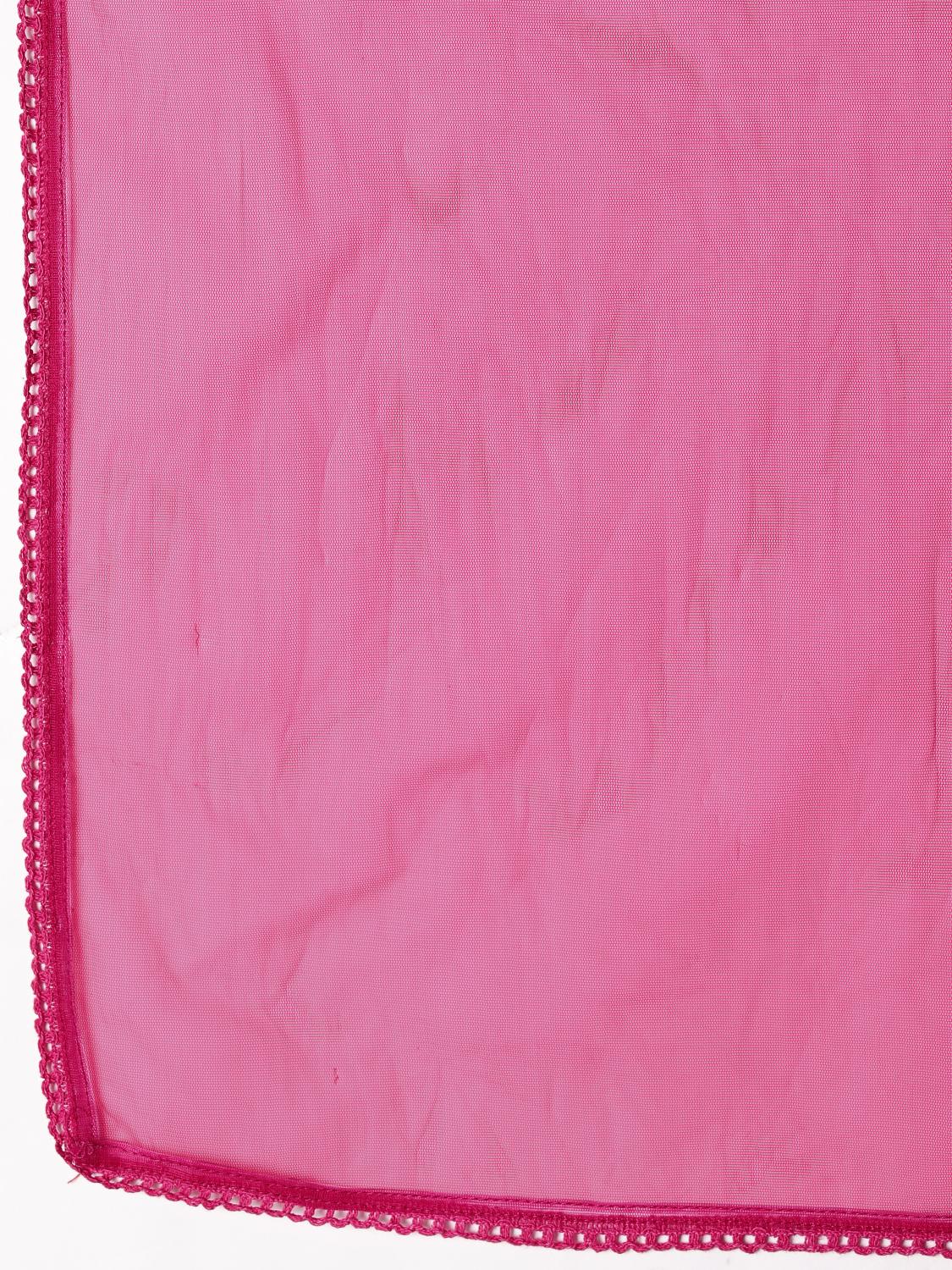 Rani Pink Apple Cut Short Silk Blend Kurta Set With Tonal Embroidery