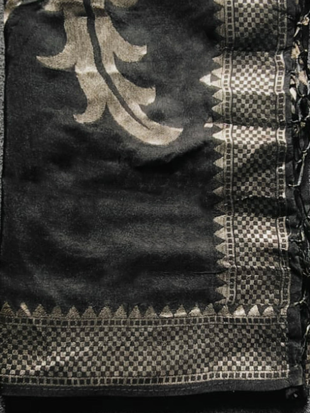 Black color silk blend & simmer with zari embroidery A line style kurta & trouser with dupatta set