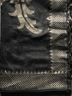 Black color silk blend & simmer with zari embroidery A line style kurta & trouser with dupatta set