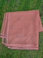 Brown color silk blend with thread & sequence work kurta & trouser with dupatta set
