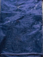 Navy blue color silk blend thread with sequinned angrakha style kurta & trouser with dupatta set
