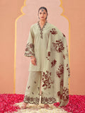 Pink color pure cotton with thread work embroidered kurta & plazzo with printed dupatta set