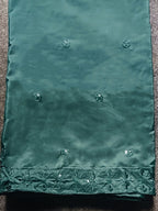 Green color Crepe thread with sequence embroidered kurta & farsi bottom with dupatta set
