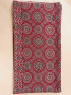 Dark Wine and Beige color silk blend solid kurta & plazzo with ajrakh printed dupatta set