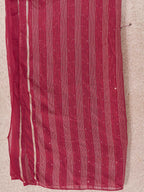 Maroon color silk blend with placket trim solid kaftan style kurta & plazzo with brocade dupatta set