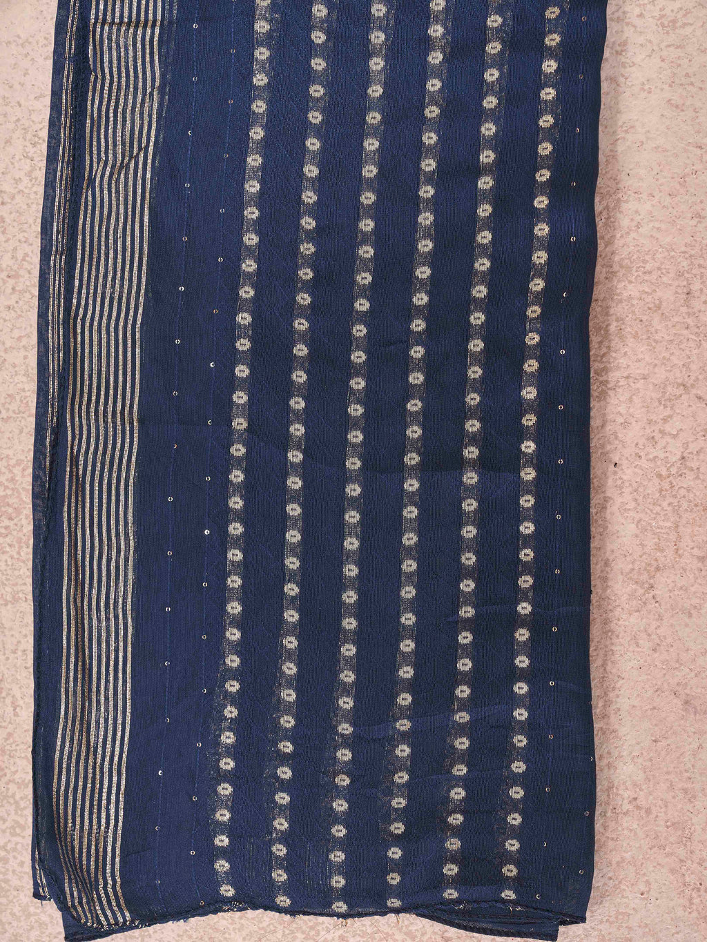 Navy blue color silk blendwith solid kurta & farsi salwar with brocade dupatta set
