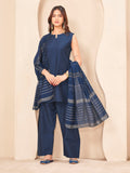 Navy blue color silk blendwith solid kurta & farsi salwar with brocade dupatta set