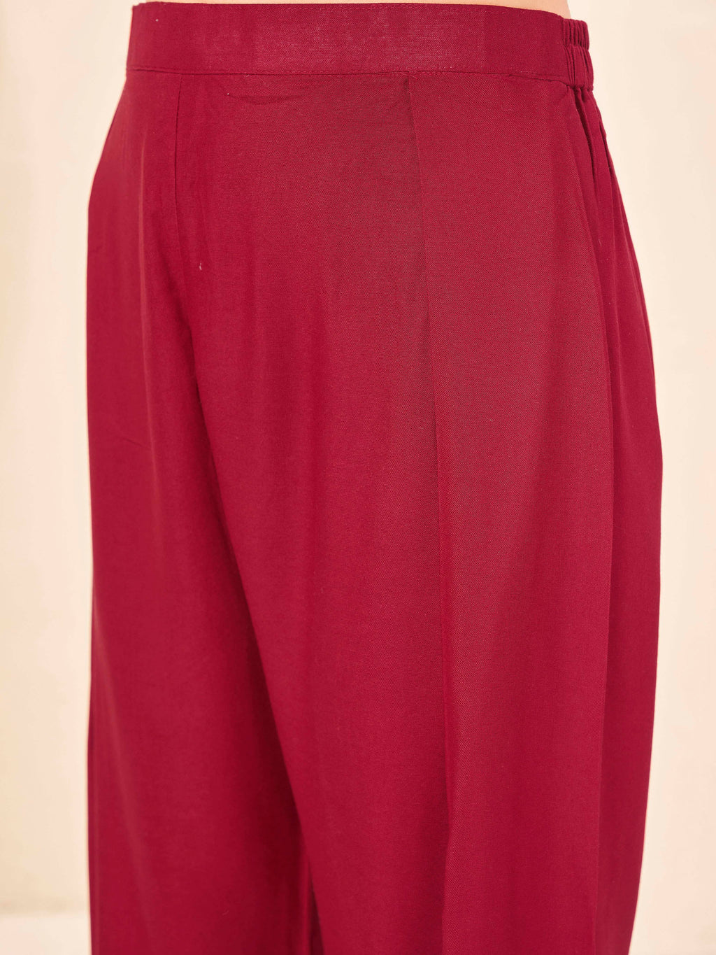 Maroon color rayon with solid back dori kurta & farsi bottom with printed dupatta set