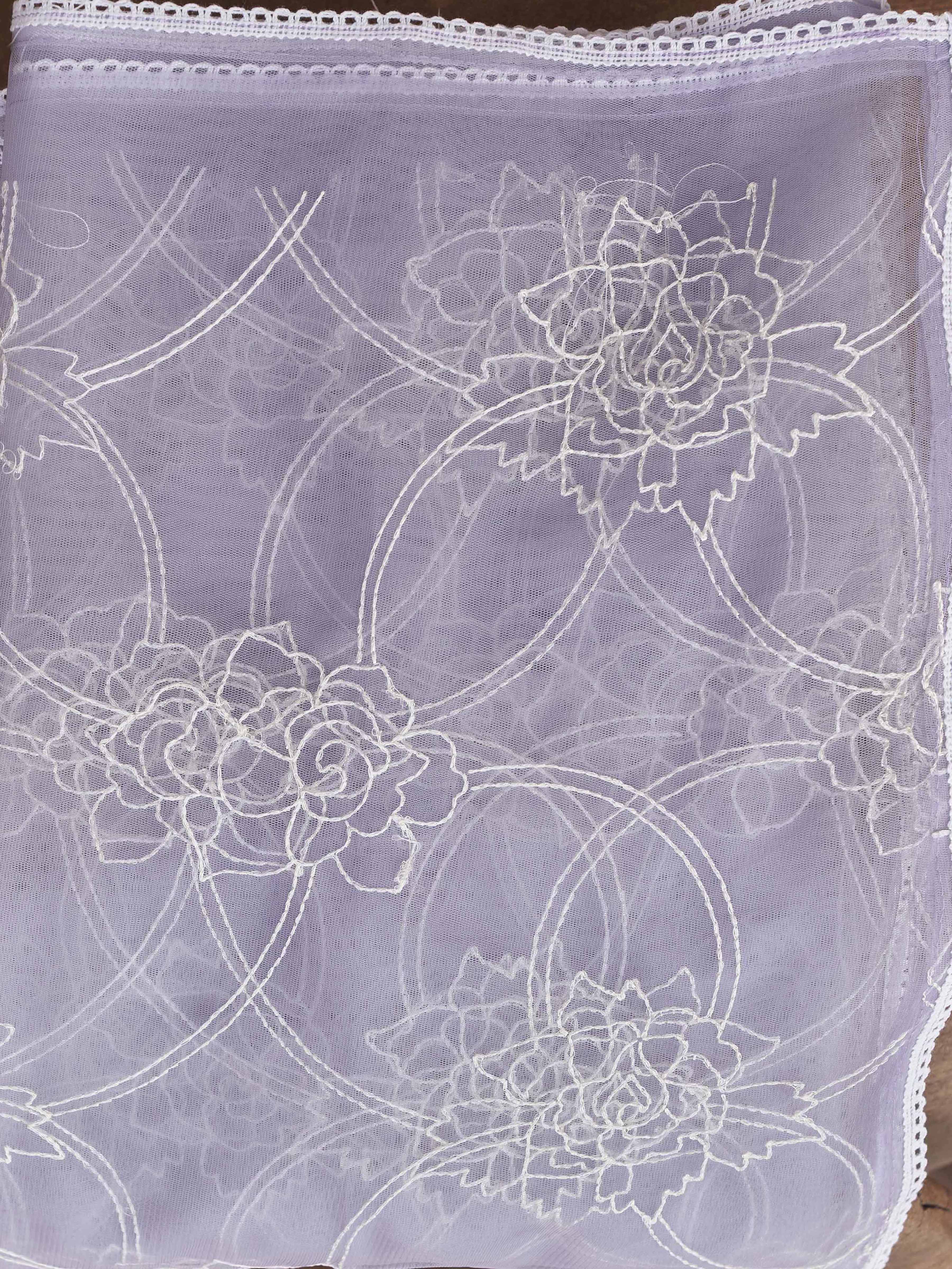 Lilac Color Pure Cotton With Heavy Dupatta & White Thread Embroidery Kurta Set