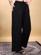 Black color rayon plazzo
