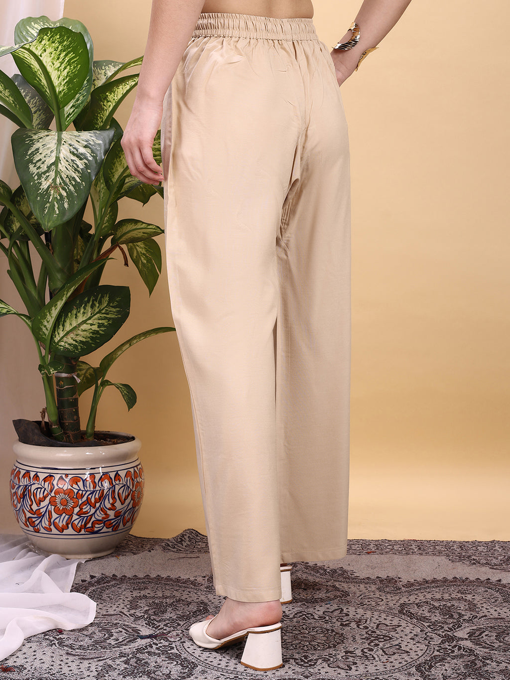 Beige color rayon plazzo