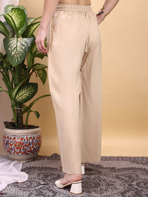 Beige color rayon plazzo