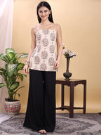 Black color rayon umbrella plazzo