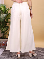 Off white color rayon umbrella plazzo