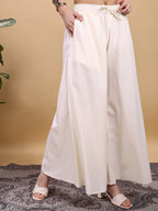 Off white color rayon umbrella plazzo