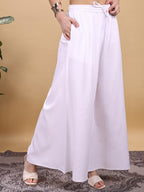 White color rayon umbrella plazzo