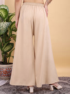 Beige color rayon umbrella plazzo