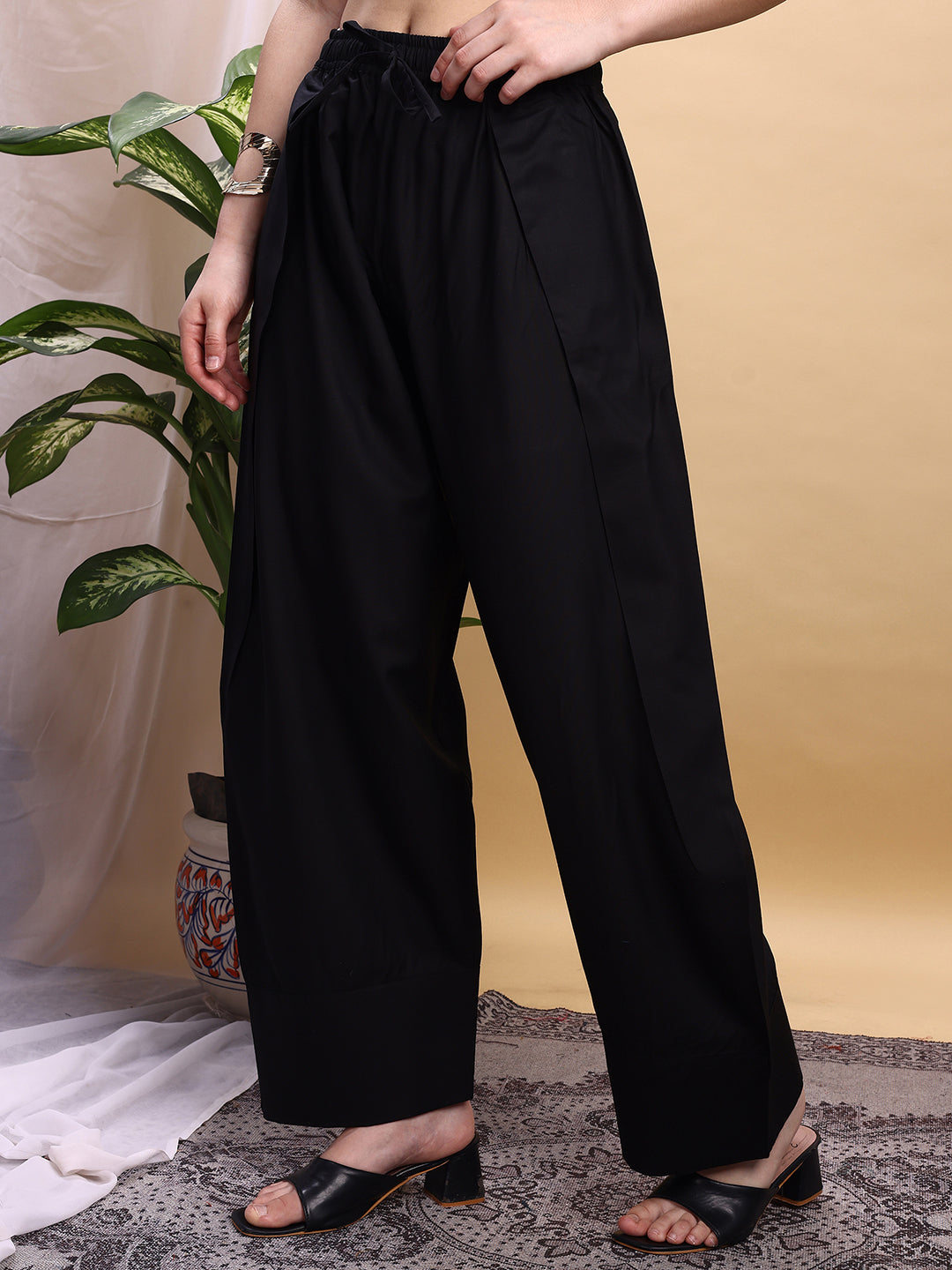 Black color rayon farshi salwar