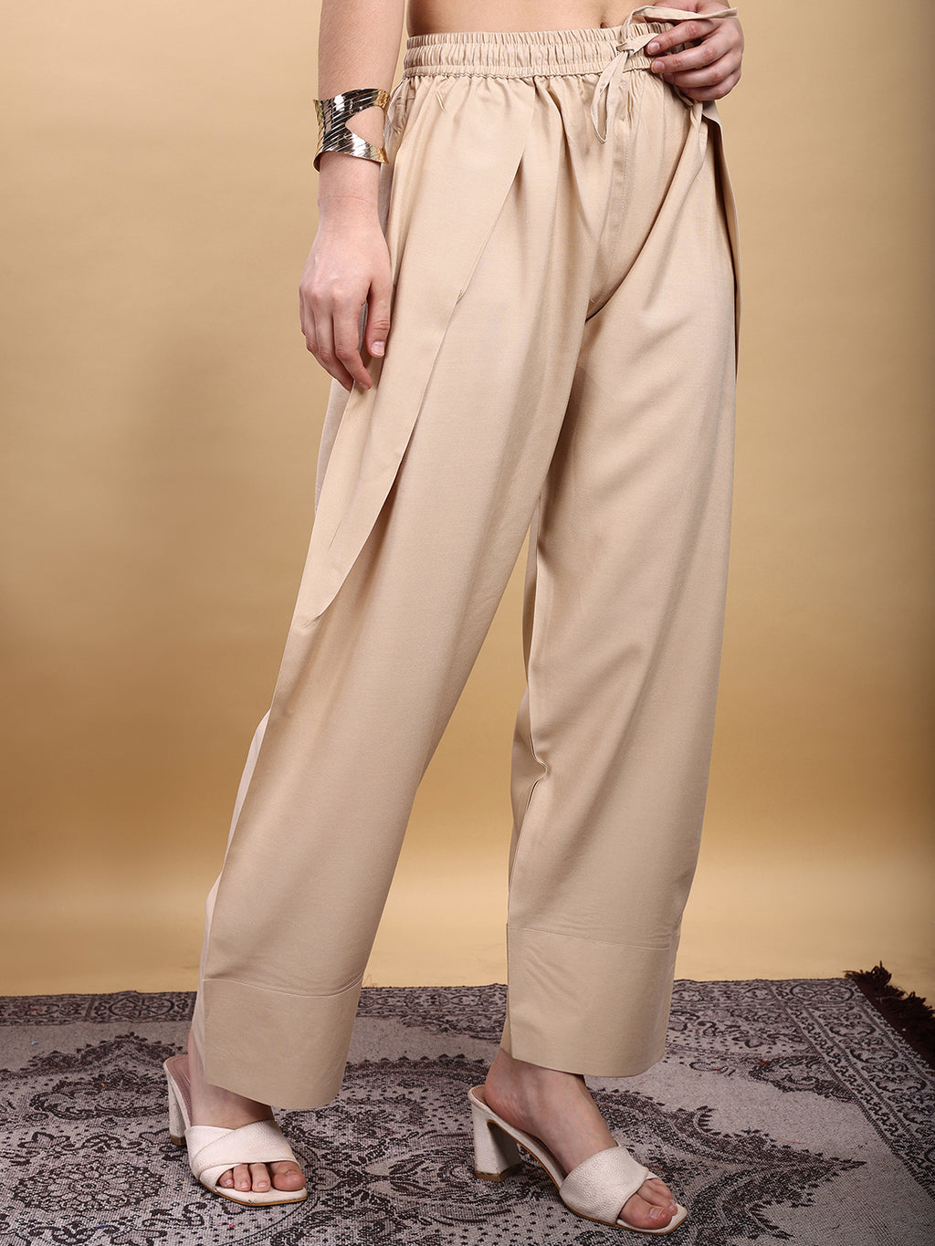 Beige color rayon farshi salwar